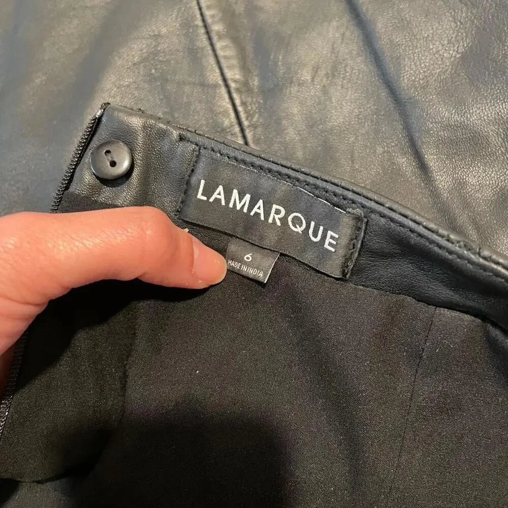 Lamarque lamb leather skirt size 6. originally $400 - Picture 6 of 8